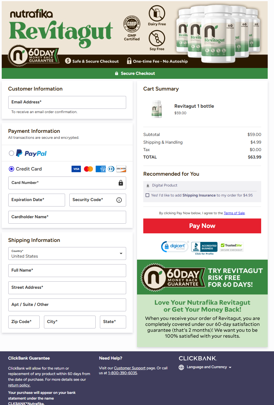 Revitagut Official Website Secure Order Page